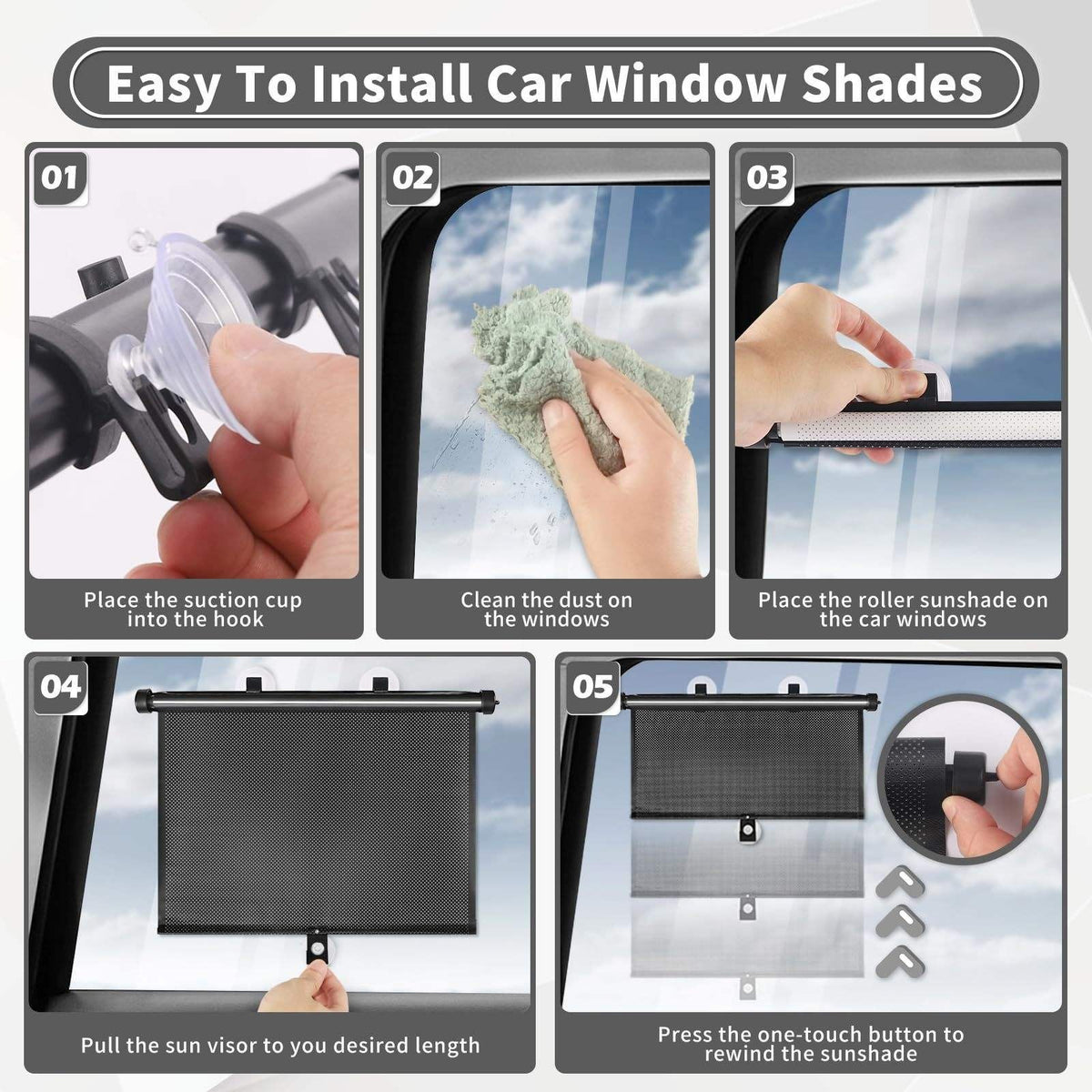 Retractable Car Window Sun Shades
