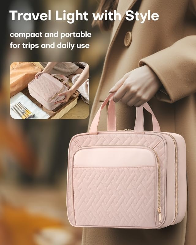 LARGETRAVEL COSMATIC BAGWITH WATERPROOF HANGINGHOOK